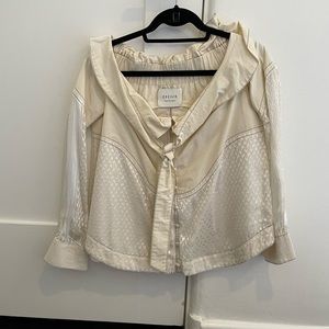 Cecilie Copenhagen off the shoulder white blouse size 3 (large)